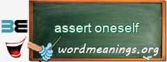 WordMeaning blackboard for assert oneself